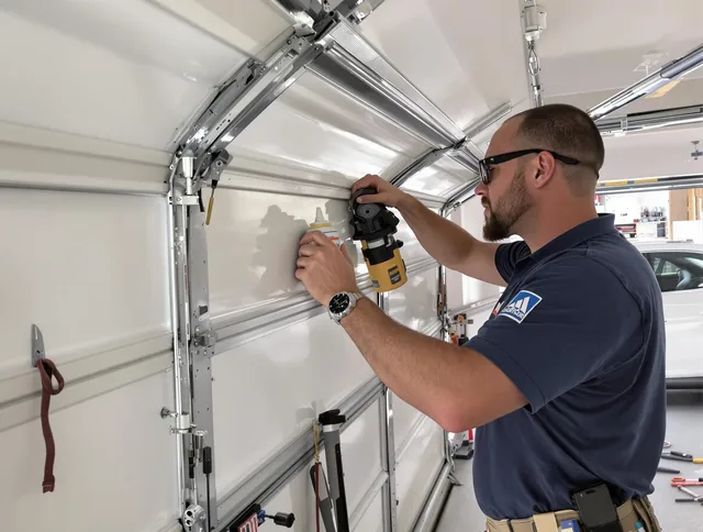 Carson Garage Door Repair technician quieting a noisy garage door in Carson