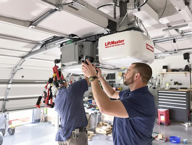 Carson Garage Door Repair technician performing advanced diagnostics on garage opener in Carson