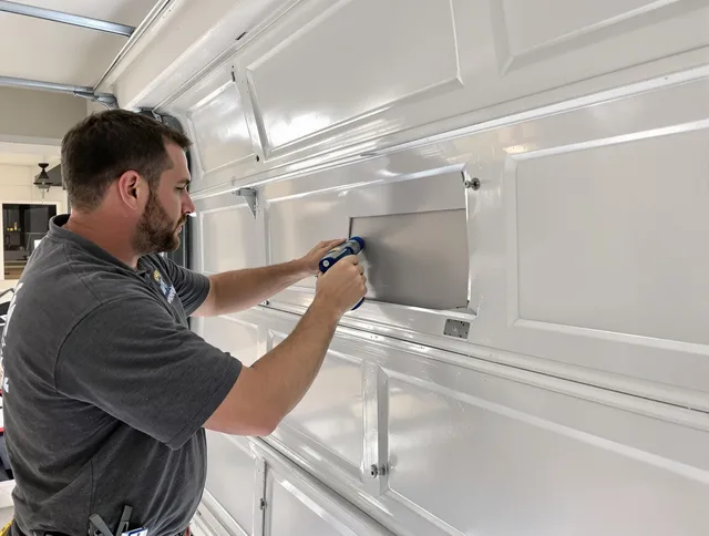 Garage door panel repair by Carson Garage Door Repair in Carson