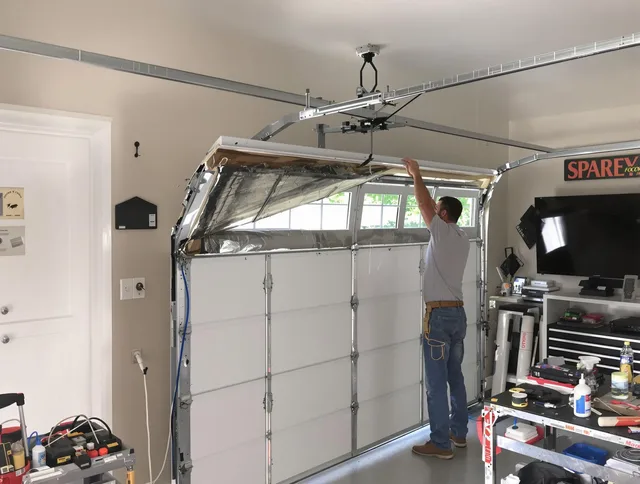 Garage door section replacement by Carson Garage Door Repair in Carson